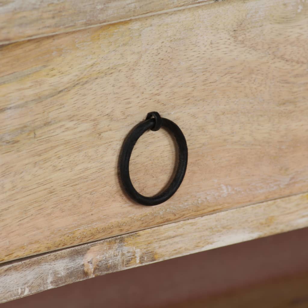 Schrijftafel 110x50x96 cm massief mangohout en staal