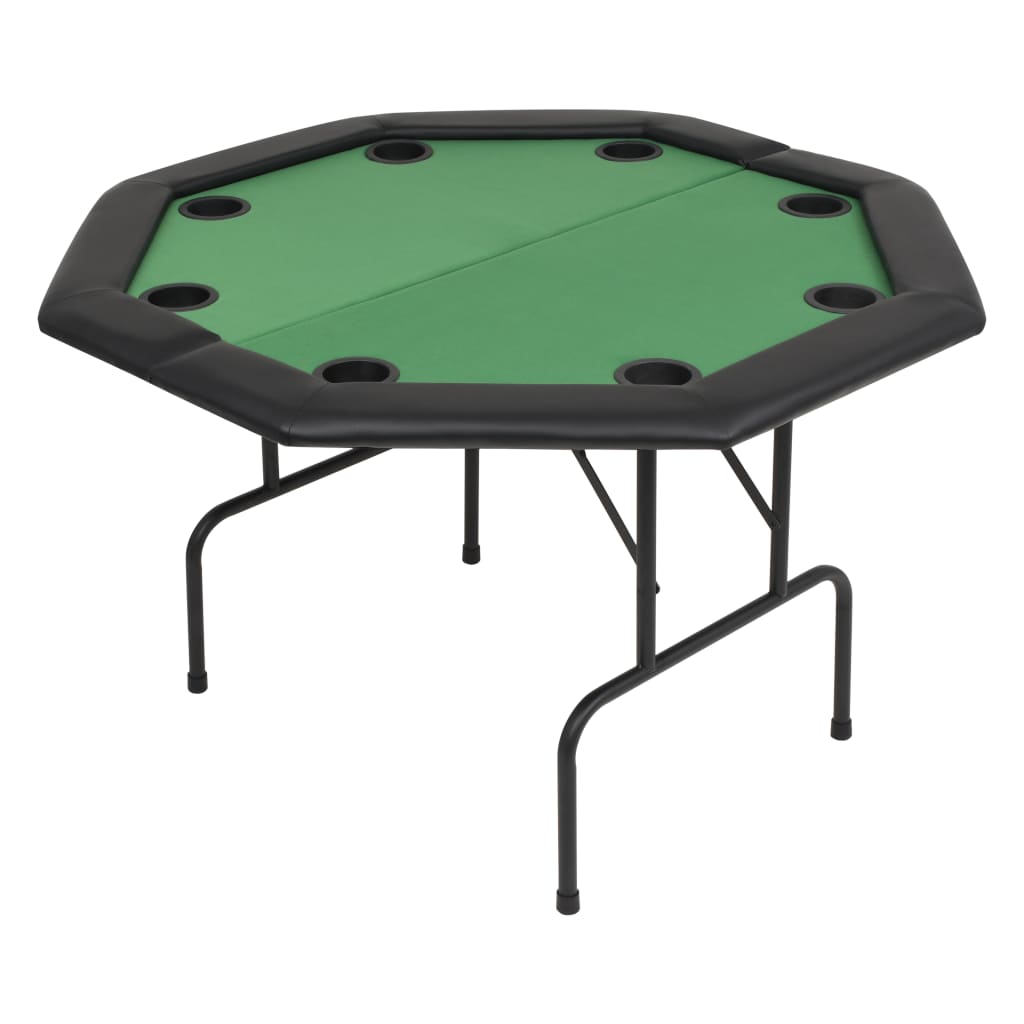 Poker table for 8 players, octagonal, 2-fold folding, green