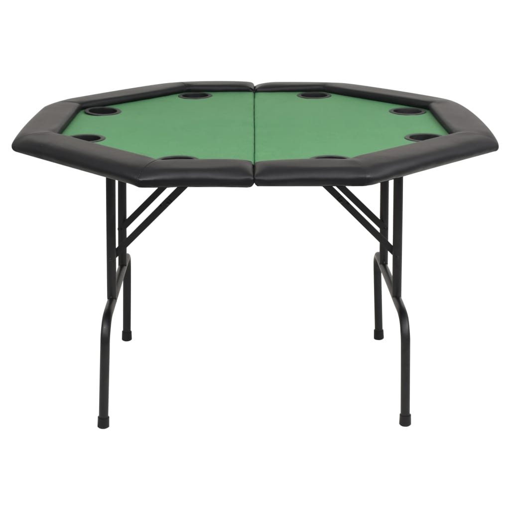 Poker table for 8 players, octagonal, 2-fold folding, green