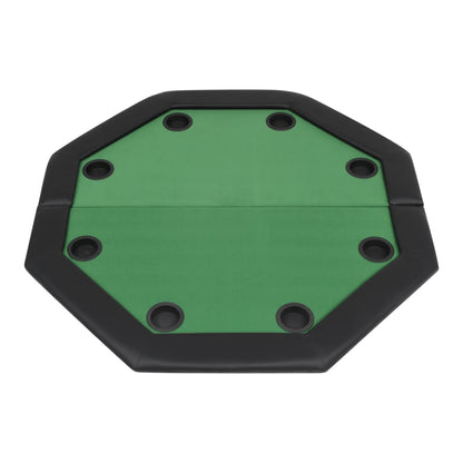 Poker table for 8 players, octagonal, 2-fold folding, green