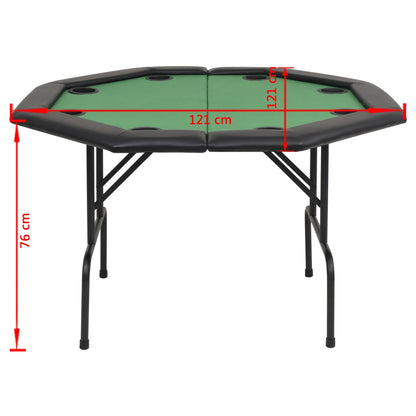Poker table for 8 players, octagonal, 2-fold folding, green