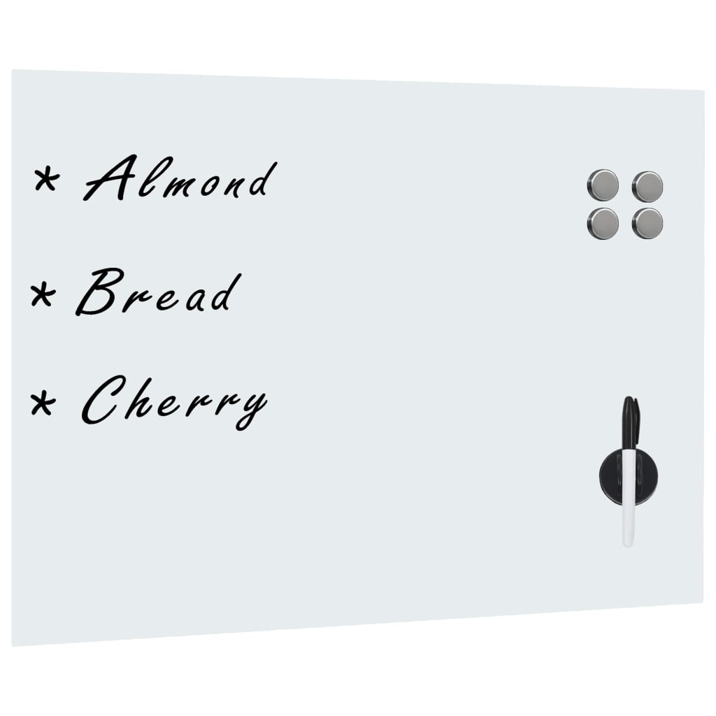 Magnetic wall whiteboard 80x60 cm glass
