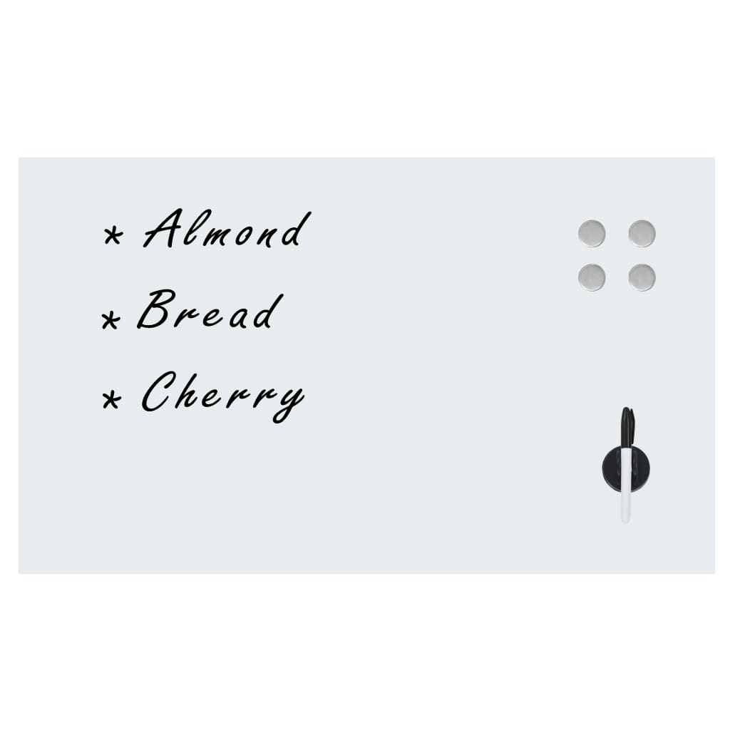 Magnetic wall whiteboard 100x60 cm glass