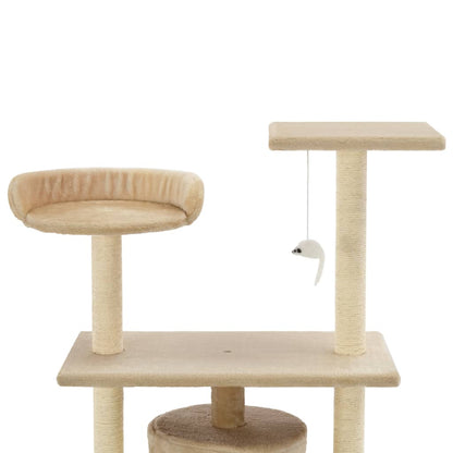 Cat scratching post with sisal scratching posts 95 cm beige