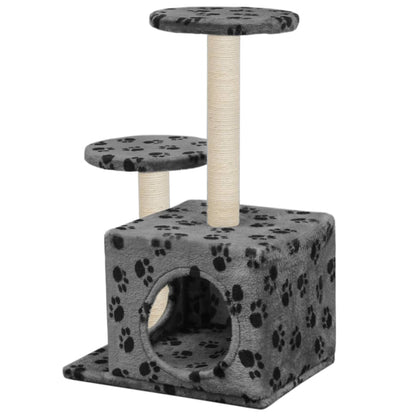 Cat scratching post with sisal scratching posts 60 cm paw prints gray