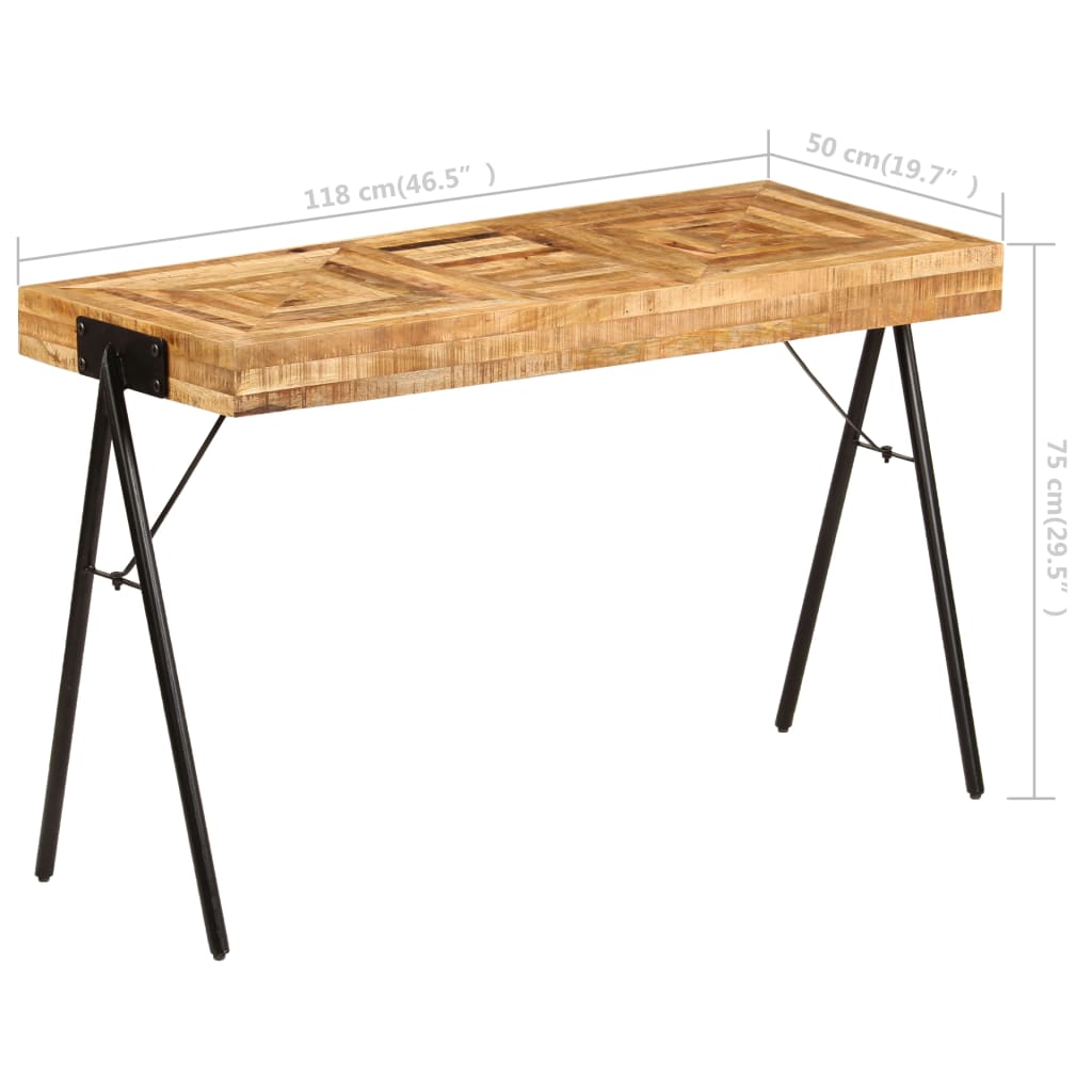 Writing desk 118x50x75 cm solid mango wood