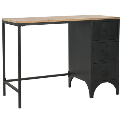 Desk 100x50x76 cm solid pine wood and steel