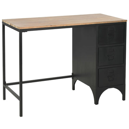Desk 100x50x76 cm solid pine wood and steel