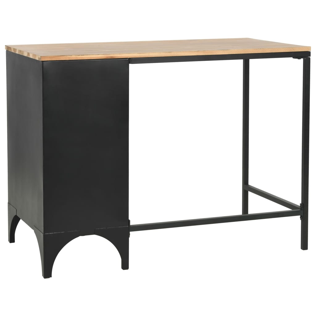 Desk 100x50x76 cm solid pine wood and steel