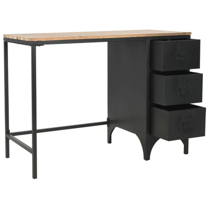 Desk 100x50x76 cm solid pine wood and steel
