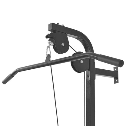 Wall-mounted power tower with 60.5 kg barbell set