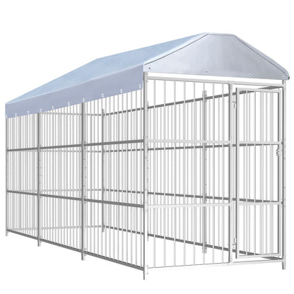 Hondenkennel voor buiten met dak 450x150x200 cm