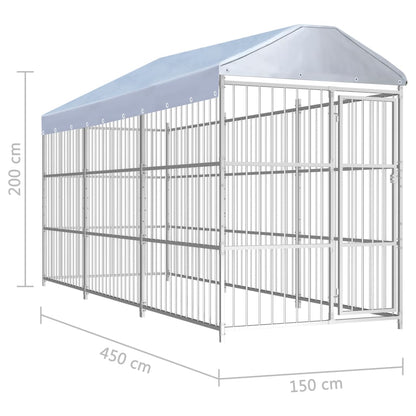 Hondenkennel voor buiten met dak 450x150x200 cm