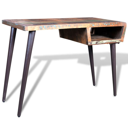 Desk with iron legs recycled wood