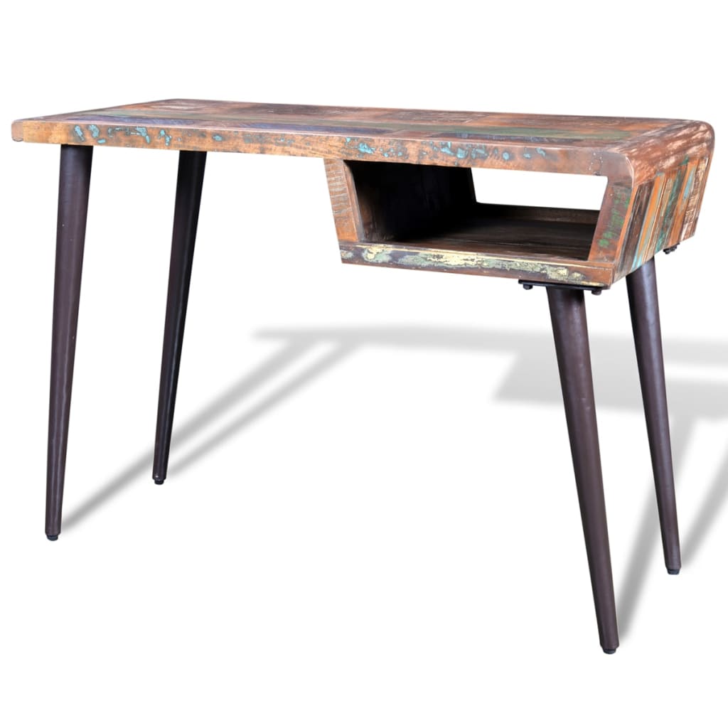 Desk with iron legs recycled wood