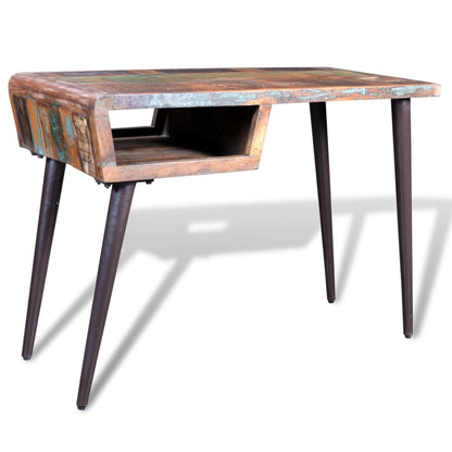 Desk with iron legs recycled wood