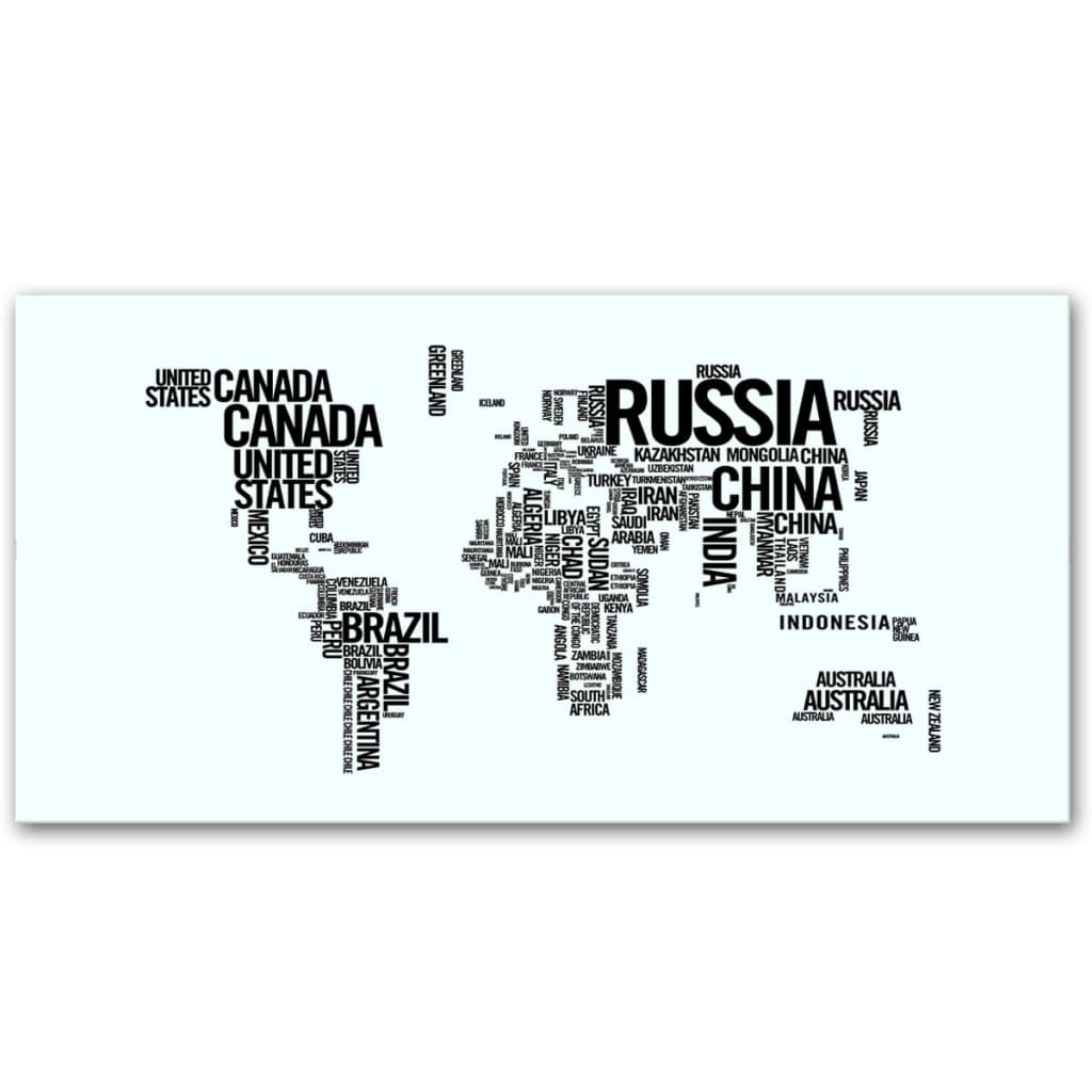 Desk with world map print (rectangular)