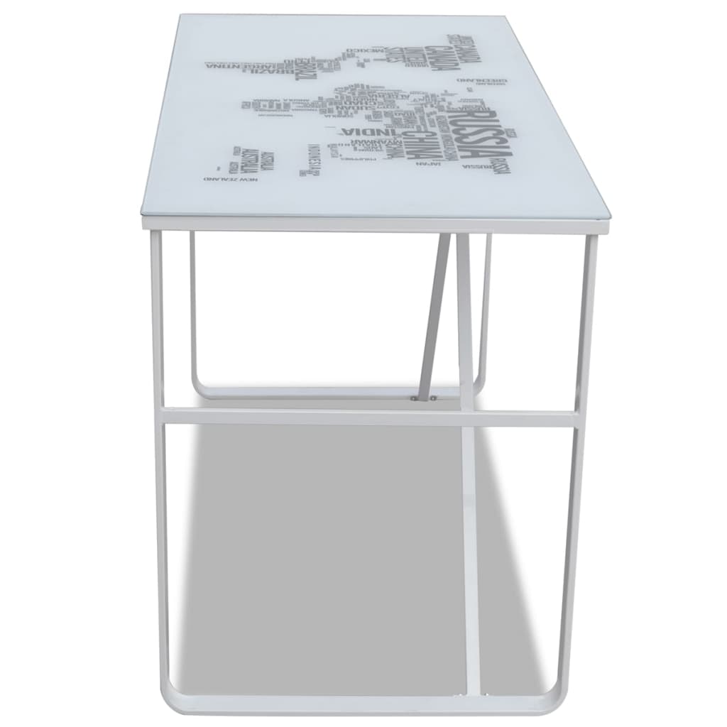 Desk with world map print (rectangular)