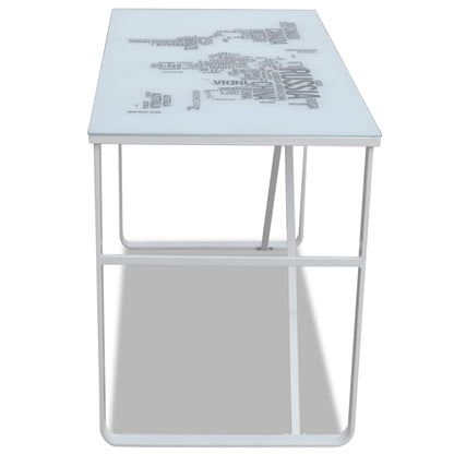Desk with world map print (rectangular)