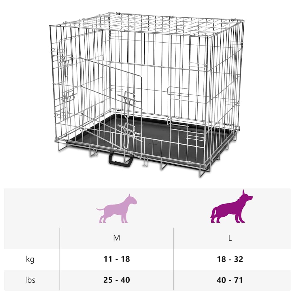 Foldable dog crate L metal