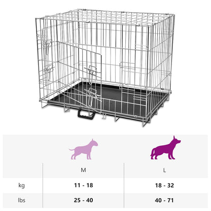 Foldable dog crate L metal