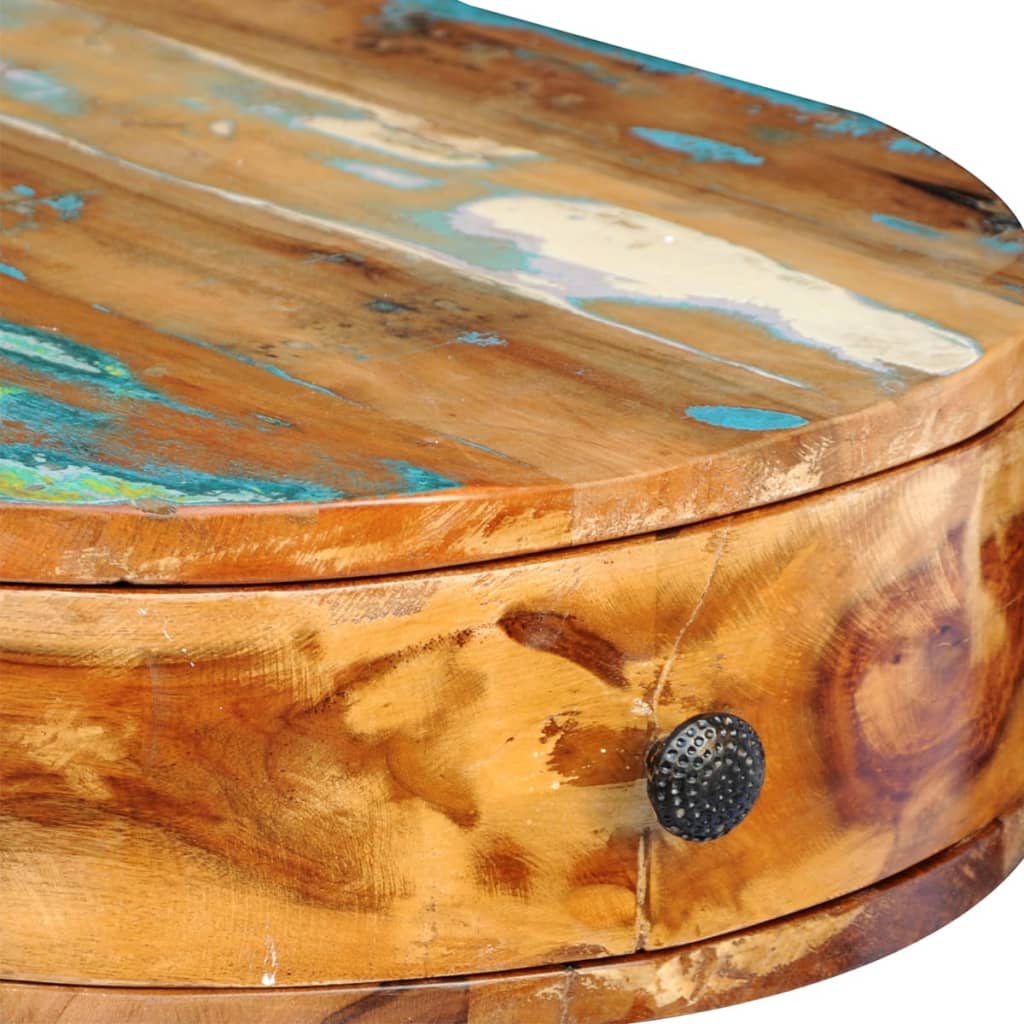 Bureau met ijzeren poten massief gerecycled hout