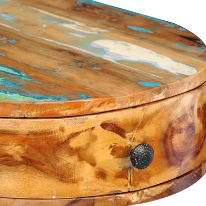 Bureau met ijzeren poten massief gerecycled hout