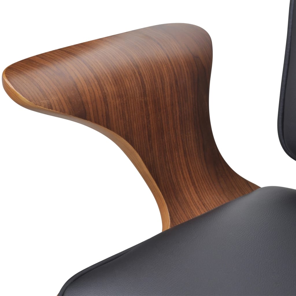 Office chair swivel bent wood and imitation leather