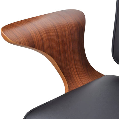 Office chair swivel bent wood and imitation leather
