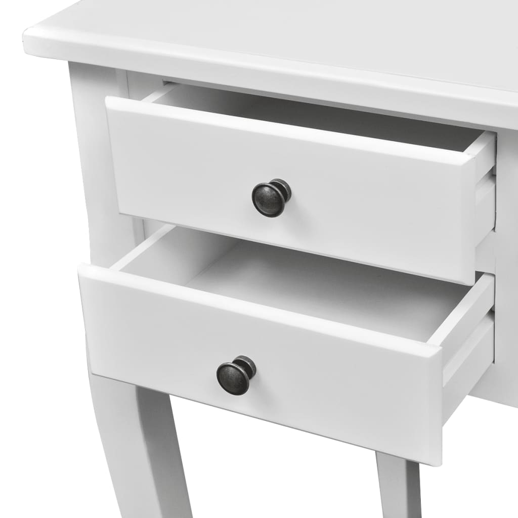 Bureau met gebogen poten en 5 lades Franse stijl