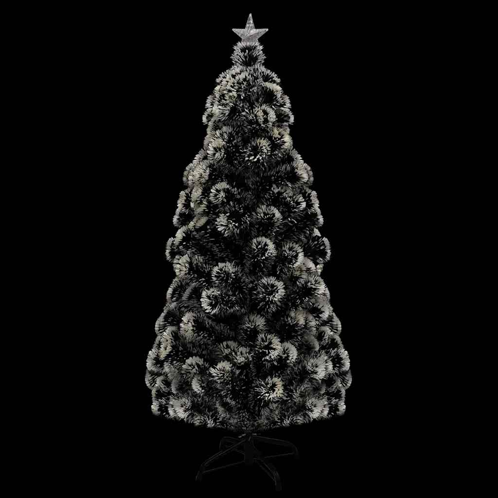 Voorverlichte kerstboom met standaard en LED 210 cm glasvezel