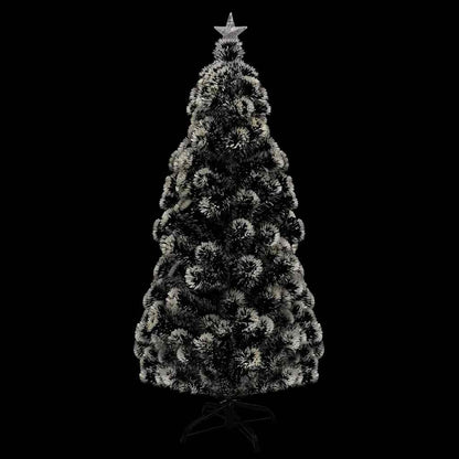 Voorverlichte kerstboom met standaard en LED 210 cm glasvezel