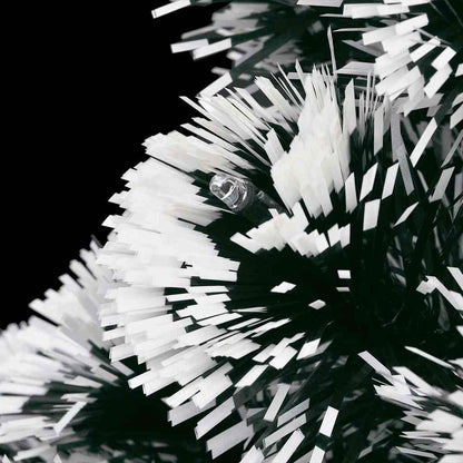 Voorverlichte kerstboom met standaard en LED 210 cm glasvezel