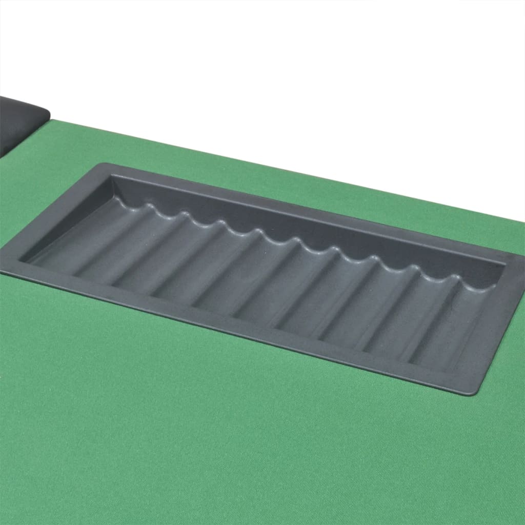 Poker table for 10 people with dealer box and chip tray green