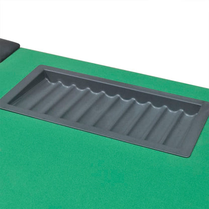 Poker table for 10 people with dealer box and chip tray green