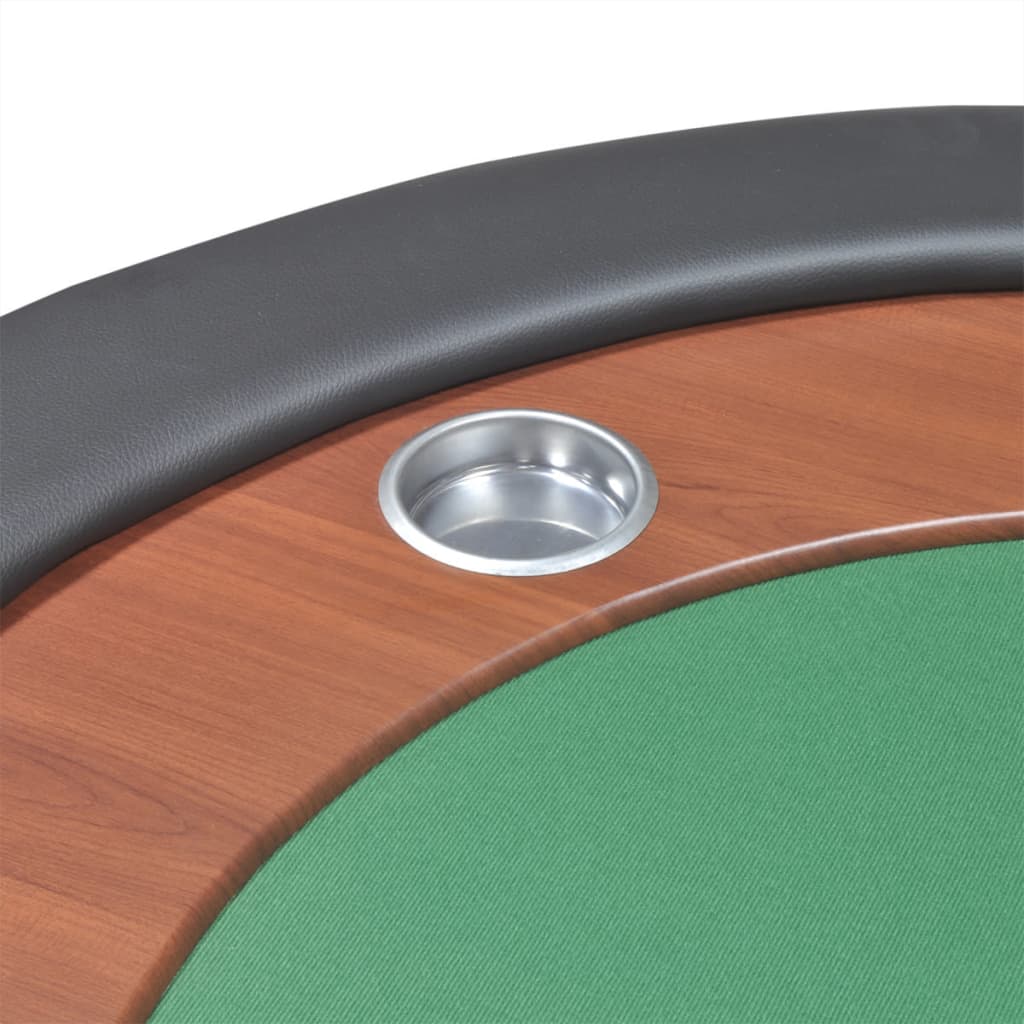 Poker table for 10 people with dealer box and chip tray green