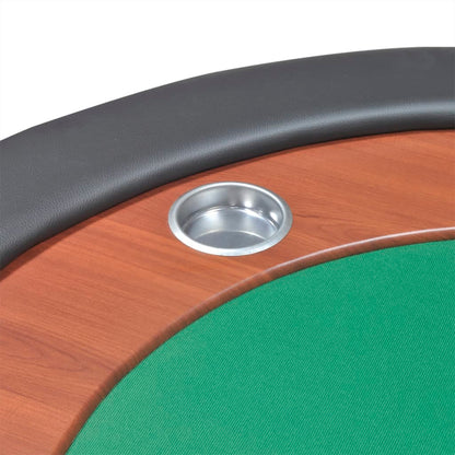Poker table for 10 people with dealer box and chip tray green