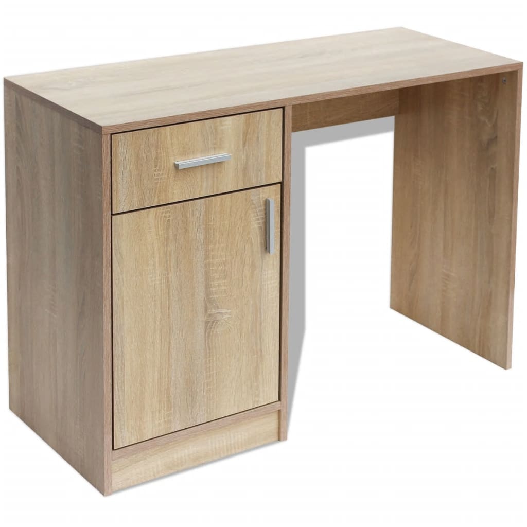 Bureau met lade en kastje 100x40x73 cm eiken