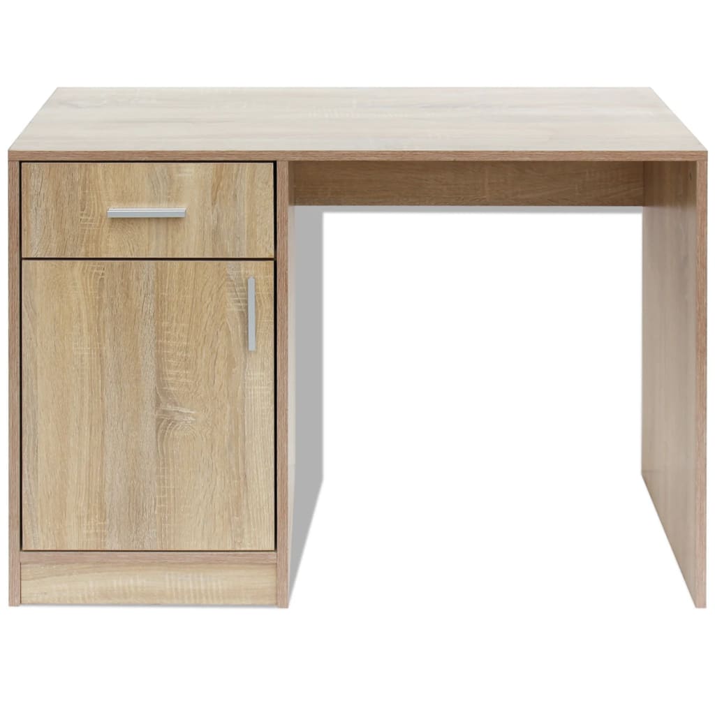 Bureau met lade en kastje 100x40x73 cm eiken