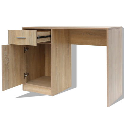 Bureau met lade en kastje 100x40x73 cm eiken
