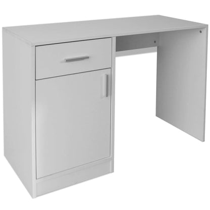 Bureau met lade en kastje 100x40x73 cm wit