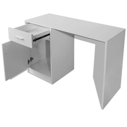 Bureau met lade en kastje 100x40x73 cm wit
