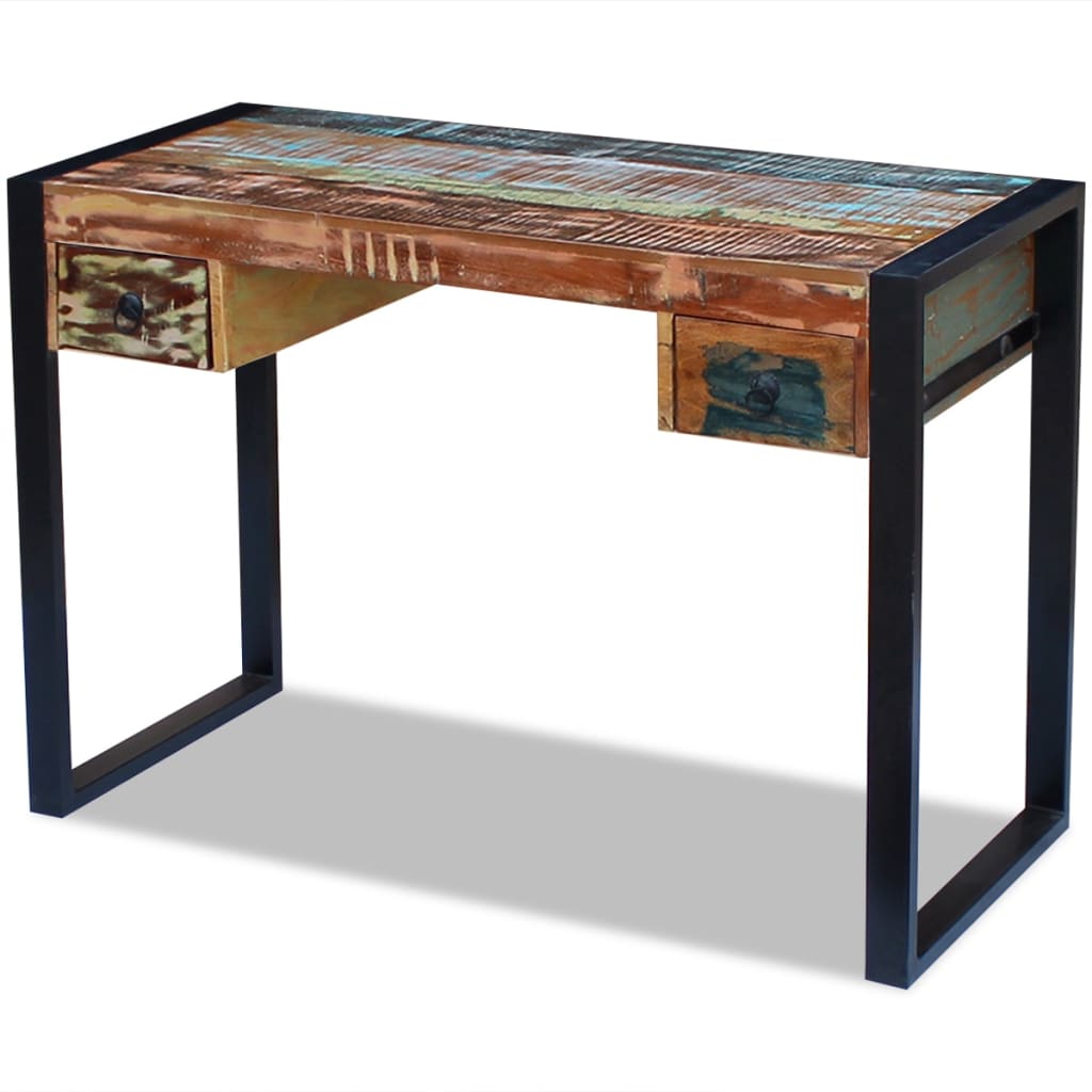 Solid recycled wood desk