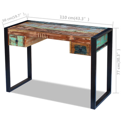 Solid recycled wood desk