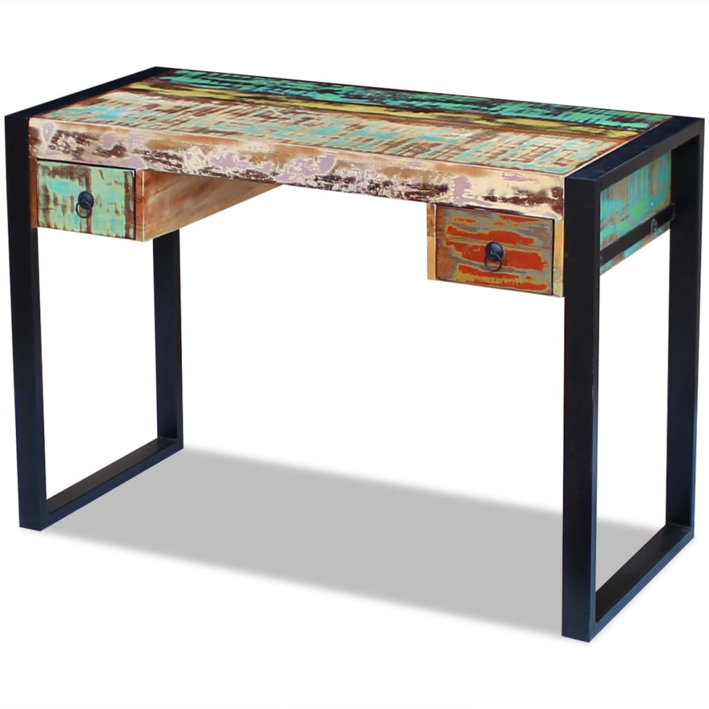 Solid recycled wood desk