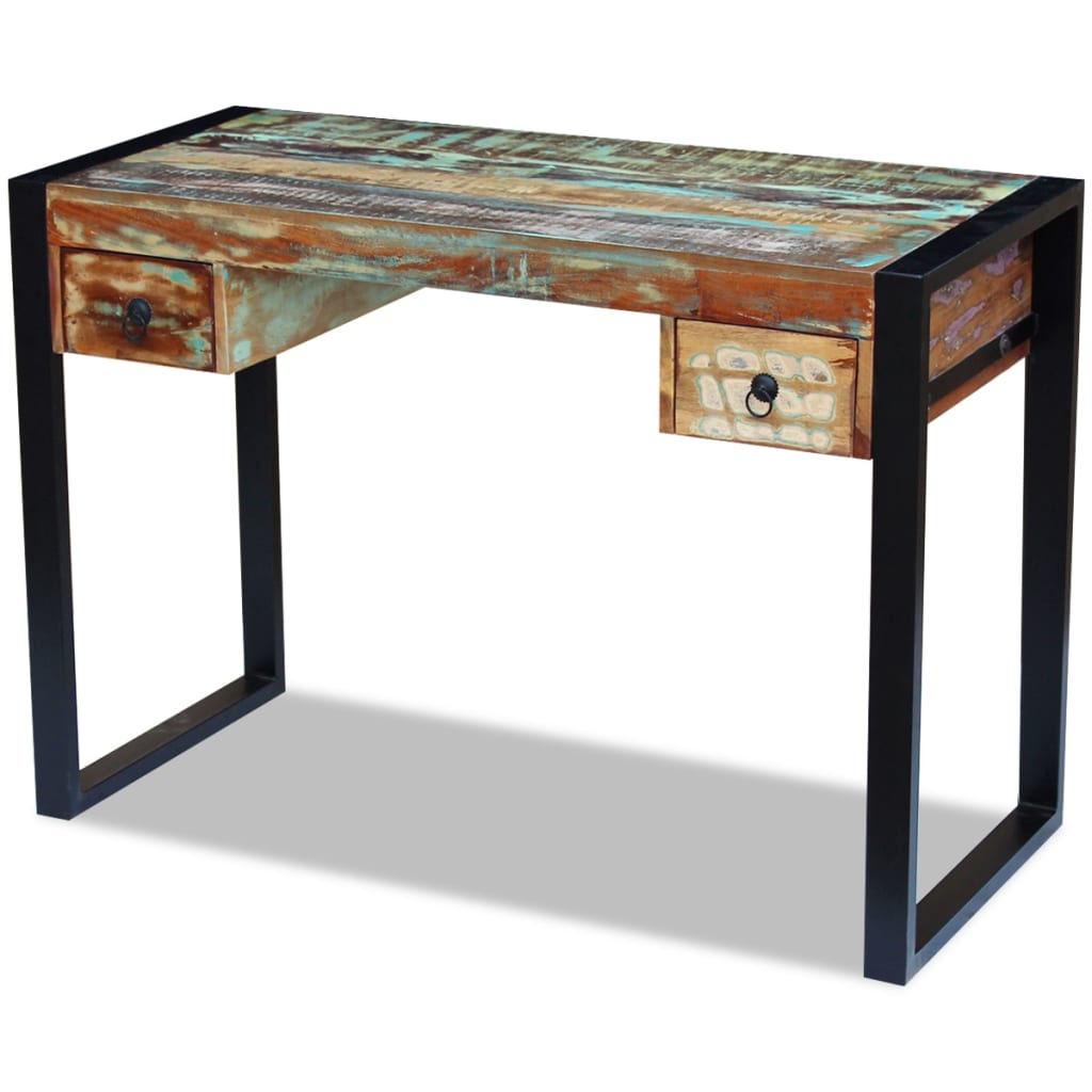 Solid recycled wood desk