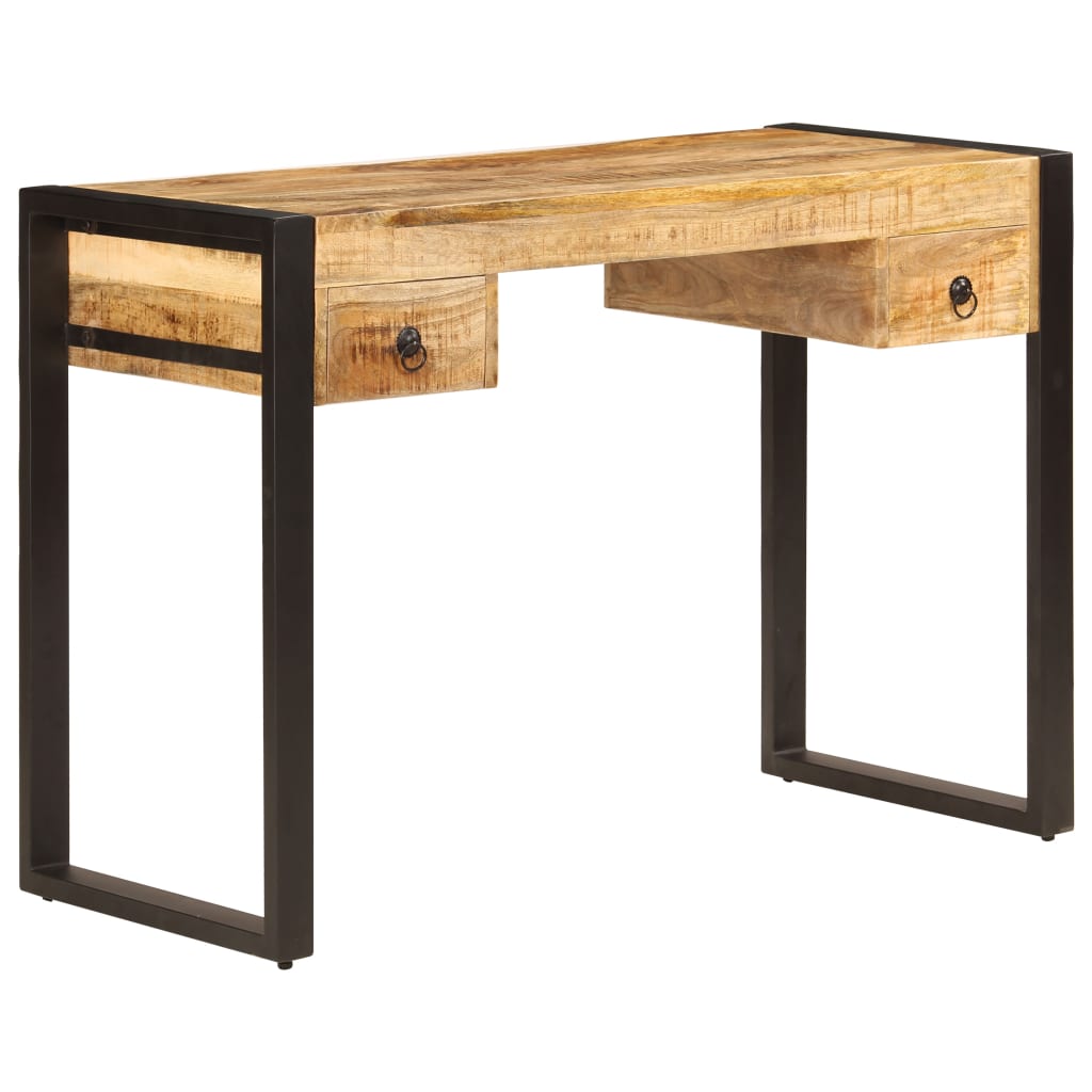 Bureau met 2 lades 110x50x77 cm massief mangohout