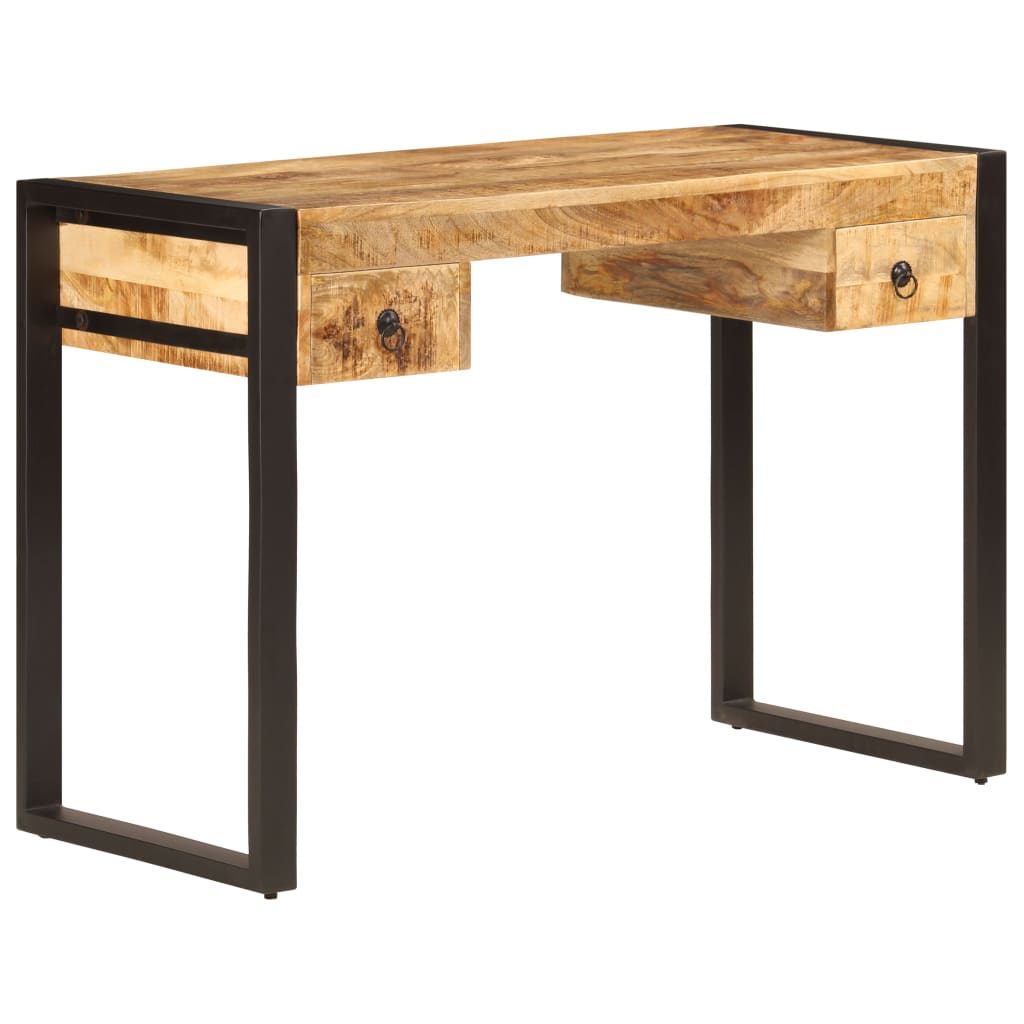 Bureau met 2 lades 110x50x77 cm massief mangohout