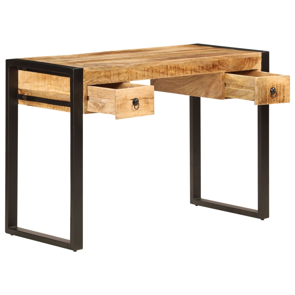 Bureau met 2 lades 110x50x77 cm massief mangohout