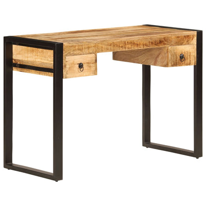 Bureau met 2 lades 110x50x77 cm massief mangohout